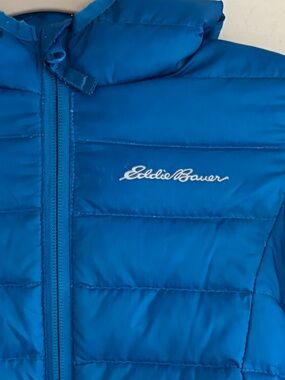 Eddie Bauer Kids Down Bright Blue Hooded Full Zip Jacket Boy’s 3T